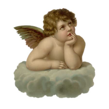 Engel der Liebe um Hilfe bitten Cherubim sitzt auf einer Wolke Engel Hilfe an Deiner Seite