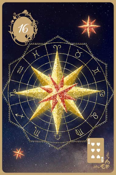 Das Lenormand Orakel online Karte 16 Der Stern Die Sterne gratis online Kartenlegen mit den Lenormandkarten