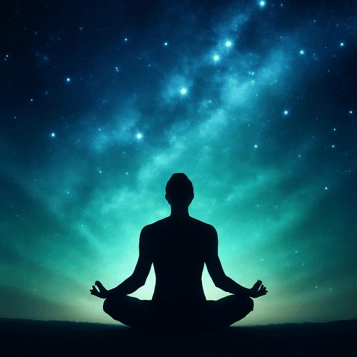 Ein Mensch in tiefer Meditation