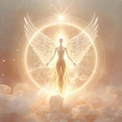 Ein golden strahlender Engel
